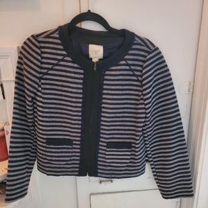 J. Crew Striped Navy Blue Blazer